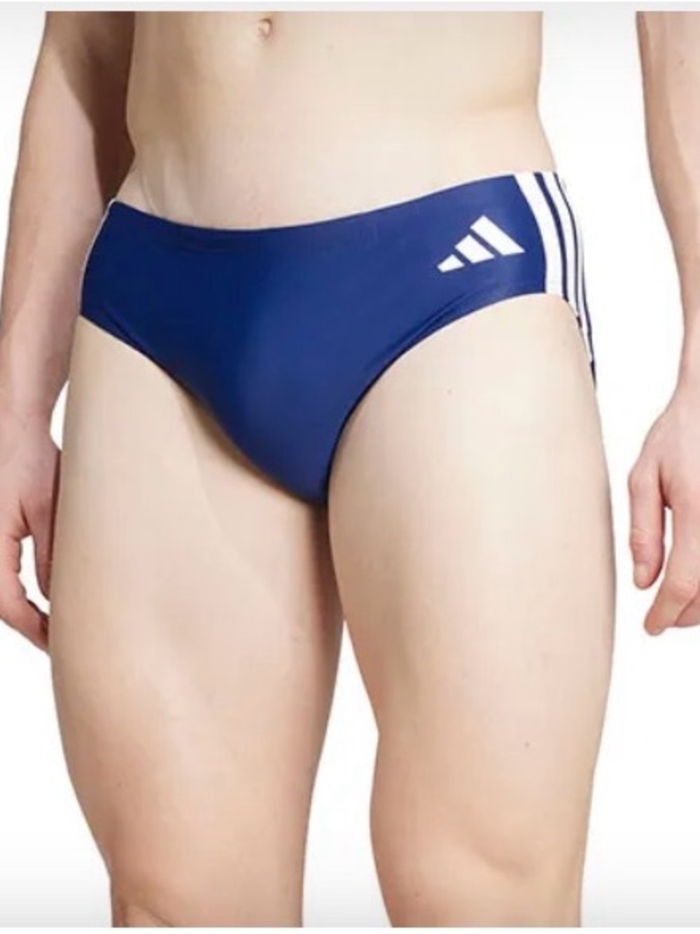 adidas Kids Navy Blue Swim Briefs with White Trim